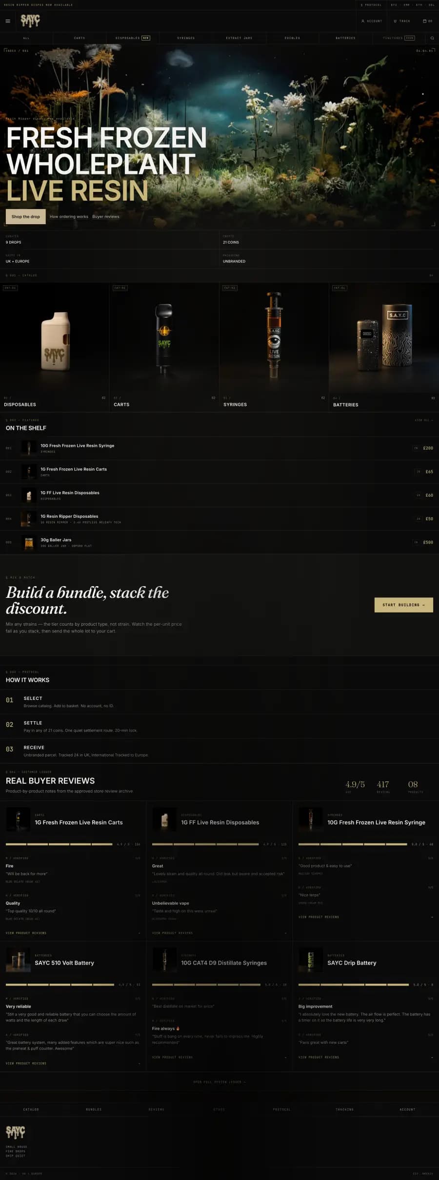 SAYC Store website preview