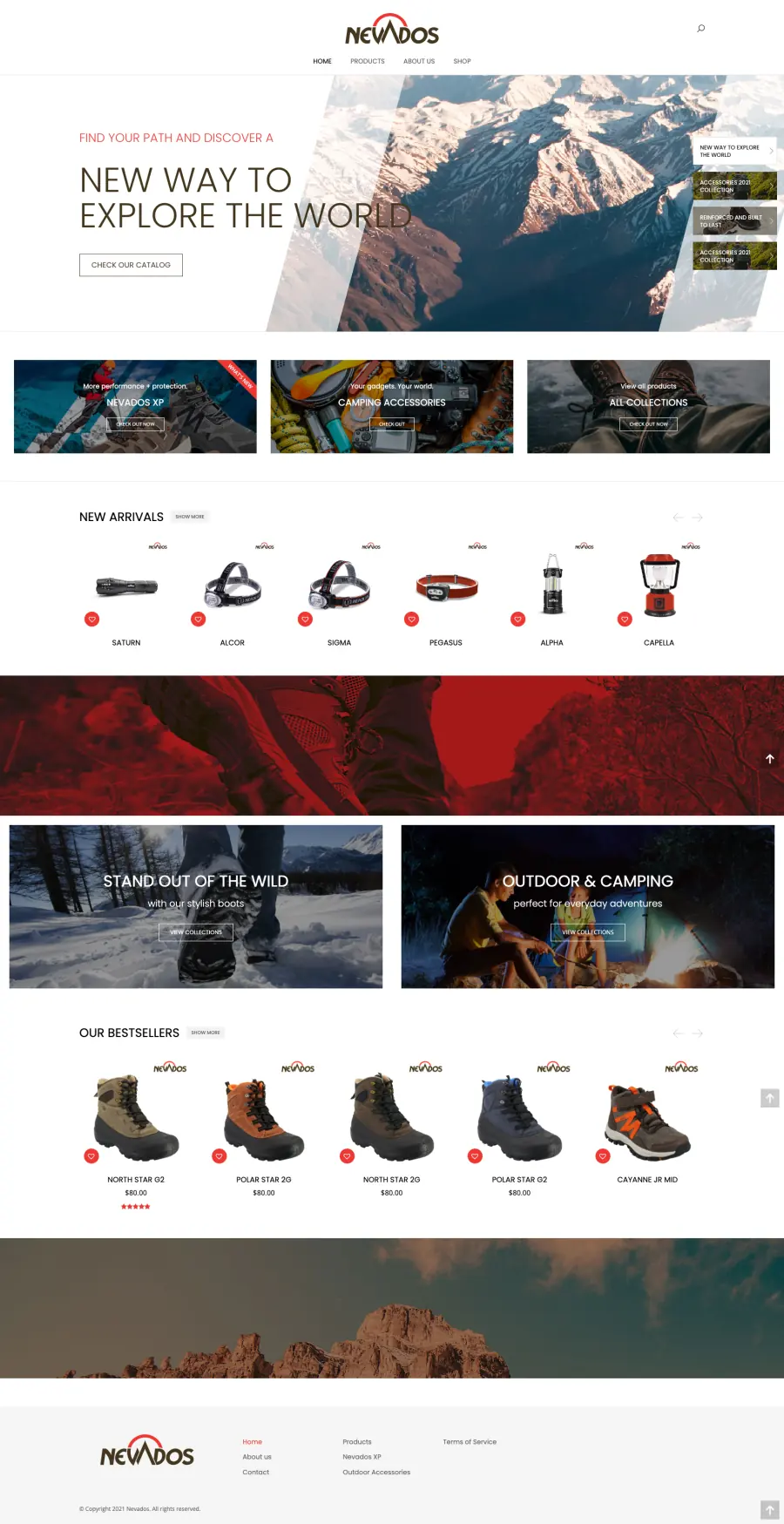 Nevados full homepage screenshot