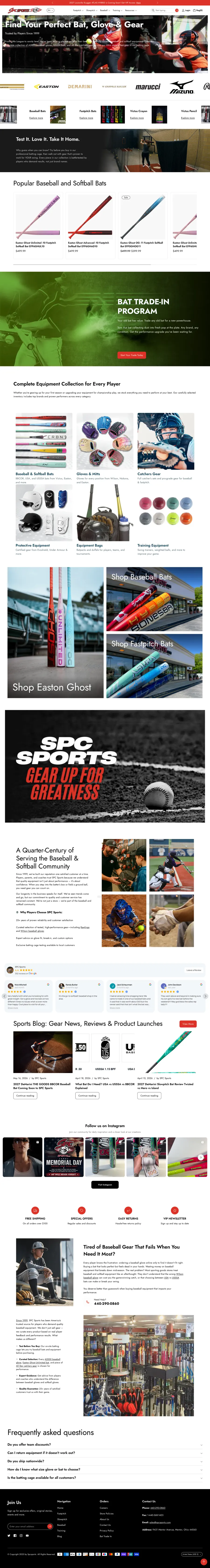 SPC Sports full homepage screenshot